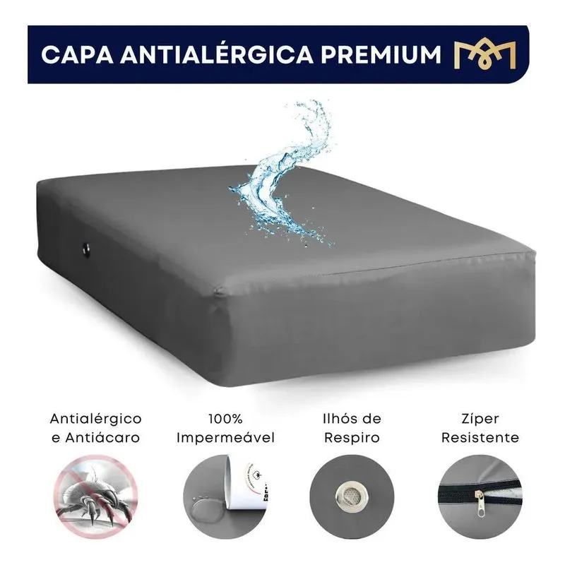 Capa Colchão Impermeável Solteiro Protetor Hospitalar Antial