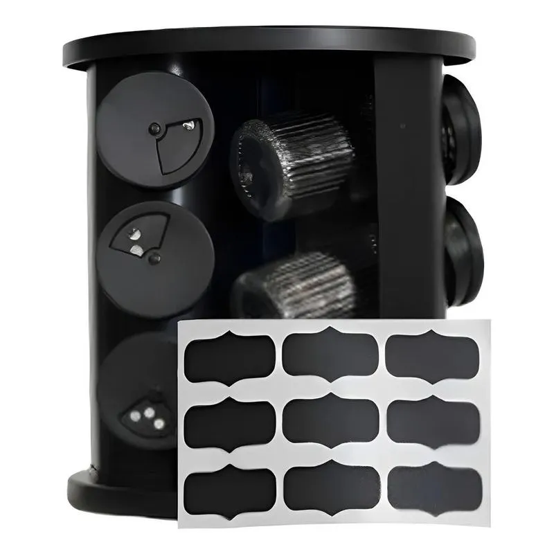 Porta Temperos E Condimentos Giratório Com 9 Potes De Vidro