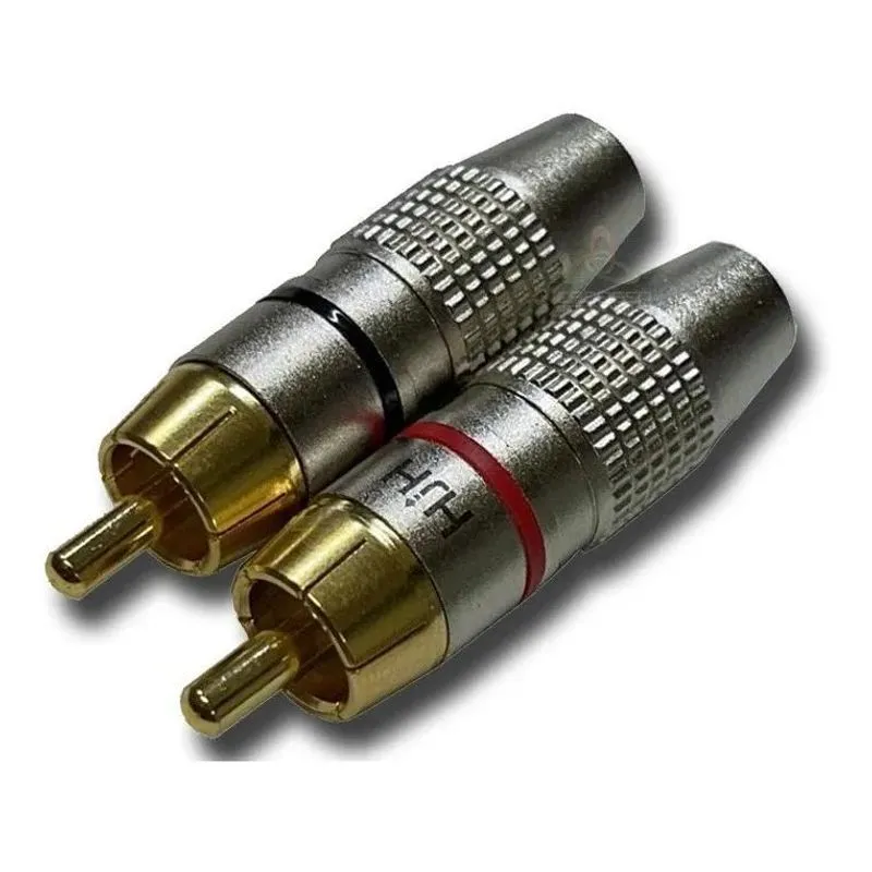 10x Conector Rca Alta Qualidade Profissional Hjh Pt/vm Par