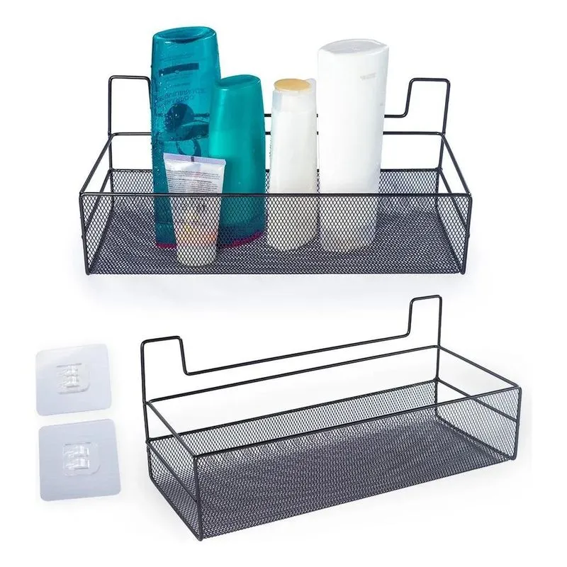 5x Porta Shampoo Sabonete Suporte Metal Adesivo Parede Banhe