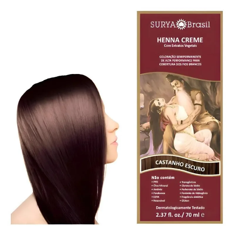Henna Surya Brasil Creme Tom Castanho Escuro