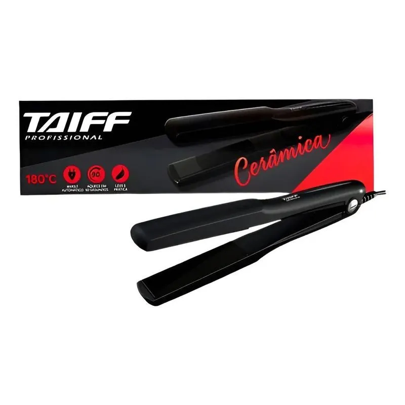 Taiff Prancha Profissional Cerâmica 180 Chapinha Cor Preto