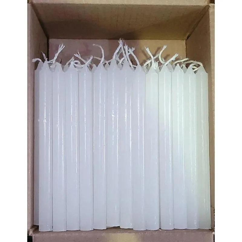 Vela Palito Branca 100% Parafina Pura 100un 13,5cm