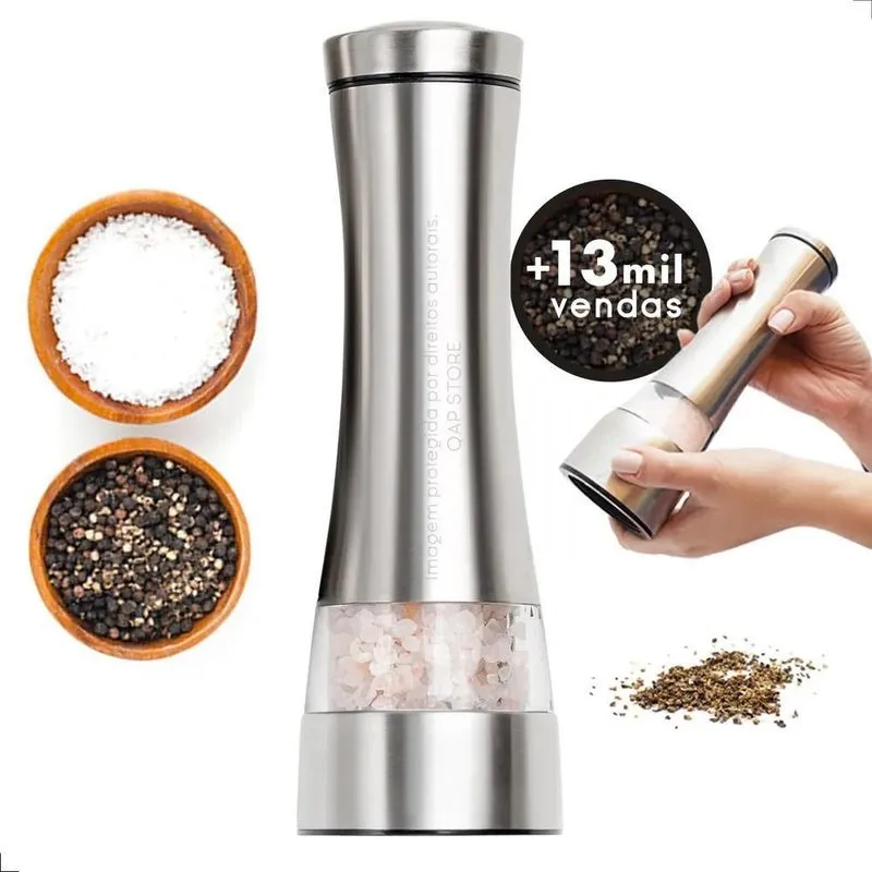 Moedor De Sal E Pimenta Aço Inox Gourmet - Ótima Qualidade