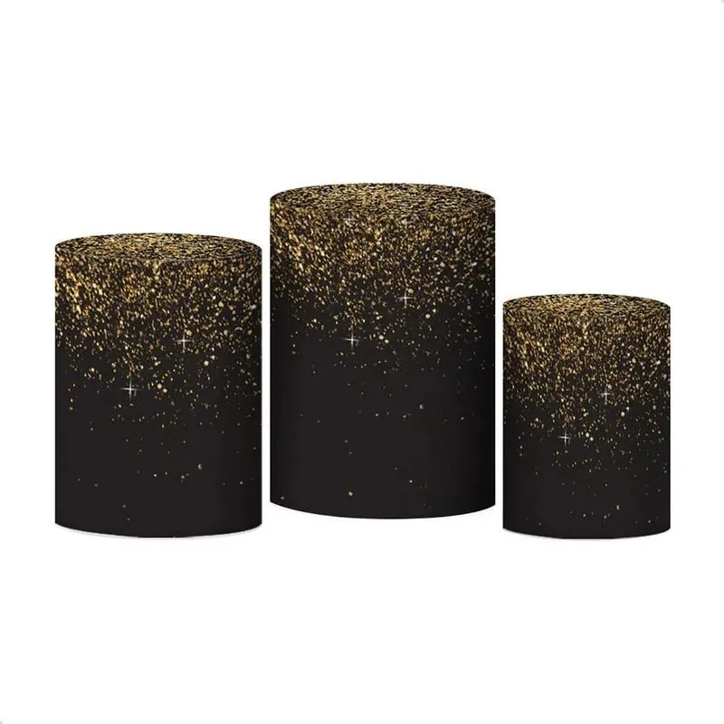 Trio Capas Cilindro Sublimado Glitter Ves Preto Dourado Escu