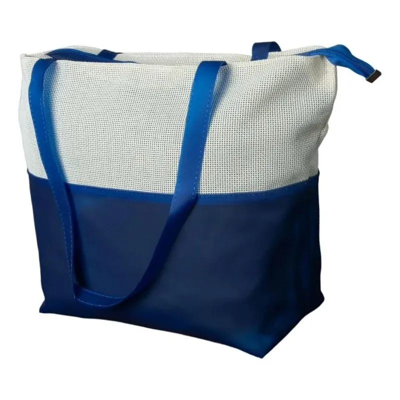 Bolsa De Praia De Silicone Feminina Com Necessaire Azul Bic