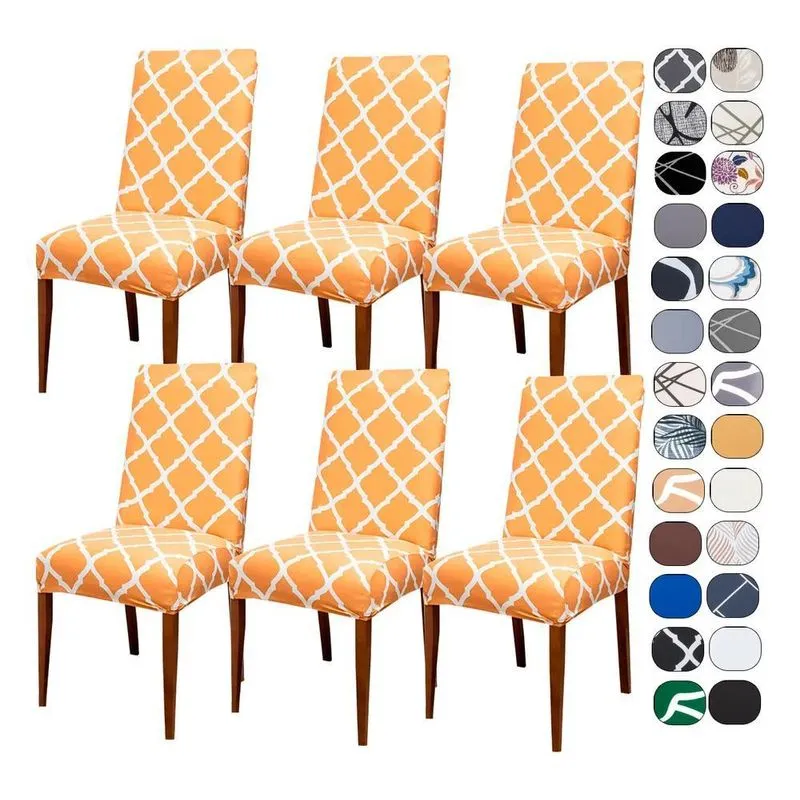 Kit 6 Capas Cadeira Jantar Tecido Importado Spandex Luxo Be