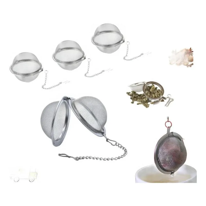 Kit 3 Infusores De Chá Inox Coador Peneira Ervas Qualidade