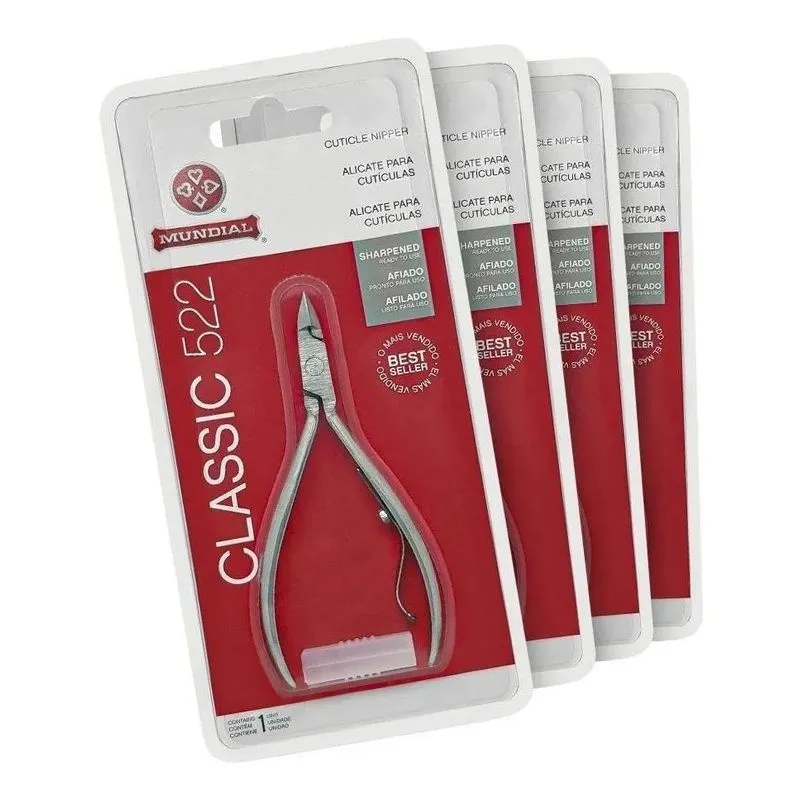 2x Kit 4 Alicates Cutícula 522 Classic Profissional - Mundia