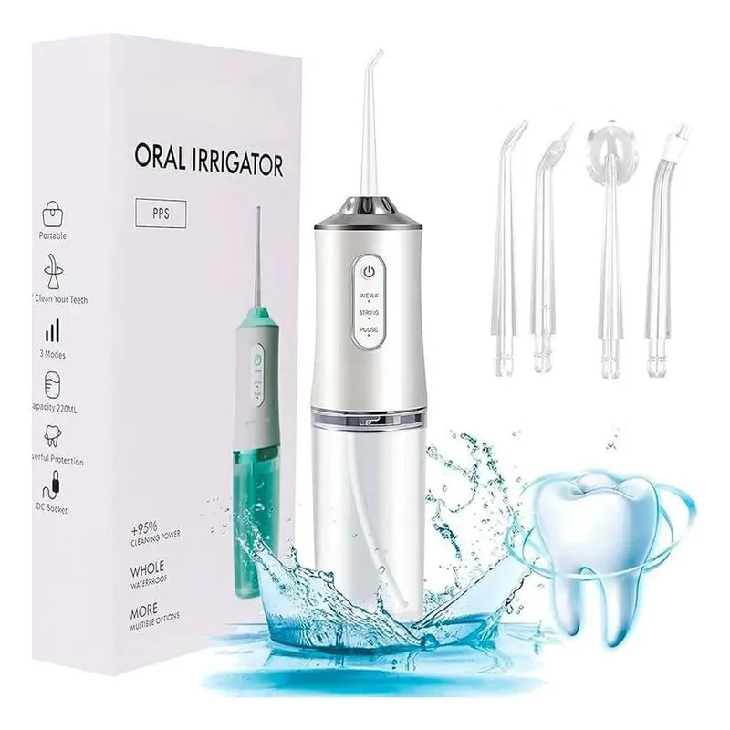 2x Lavador Bucal Portátil Bivolt Jato Potente Higiene Dental