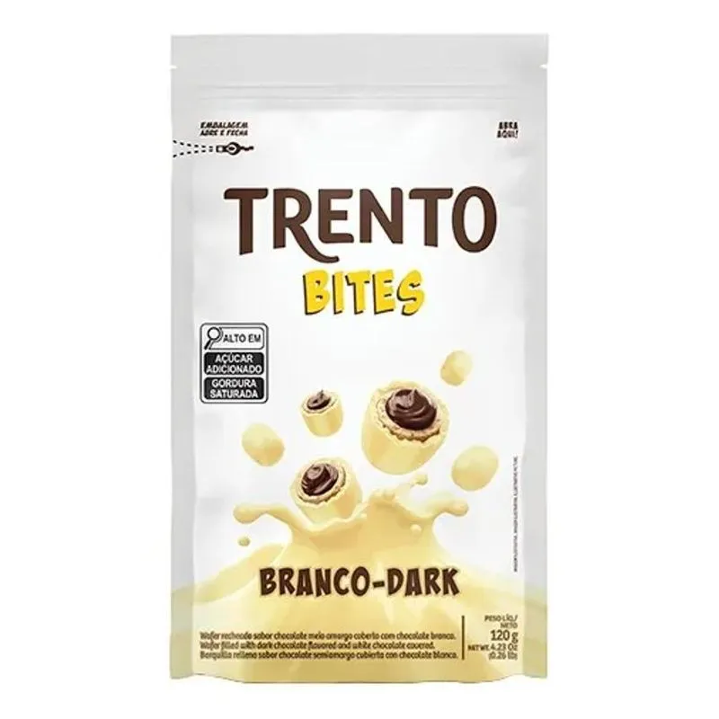 5x Chocolate Trento Bites Branco Dark 120g
