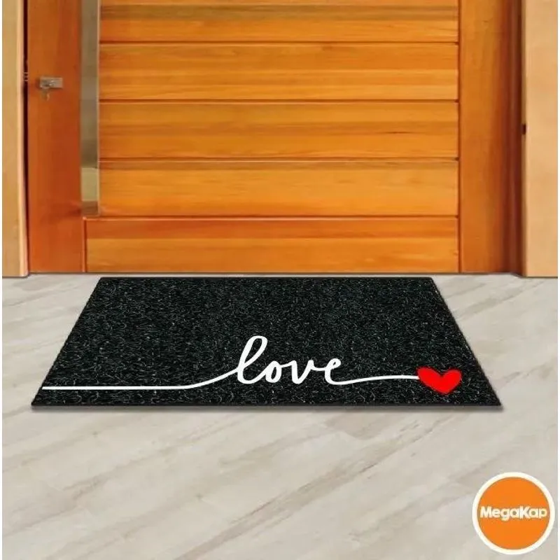 Tapete Capacho Decorativo Love 60x40 Entada Casa Porta 13mm