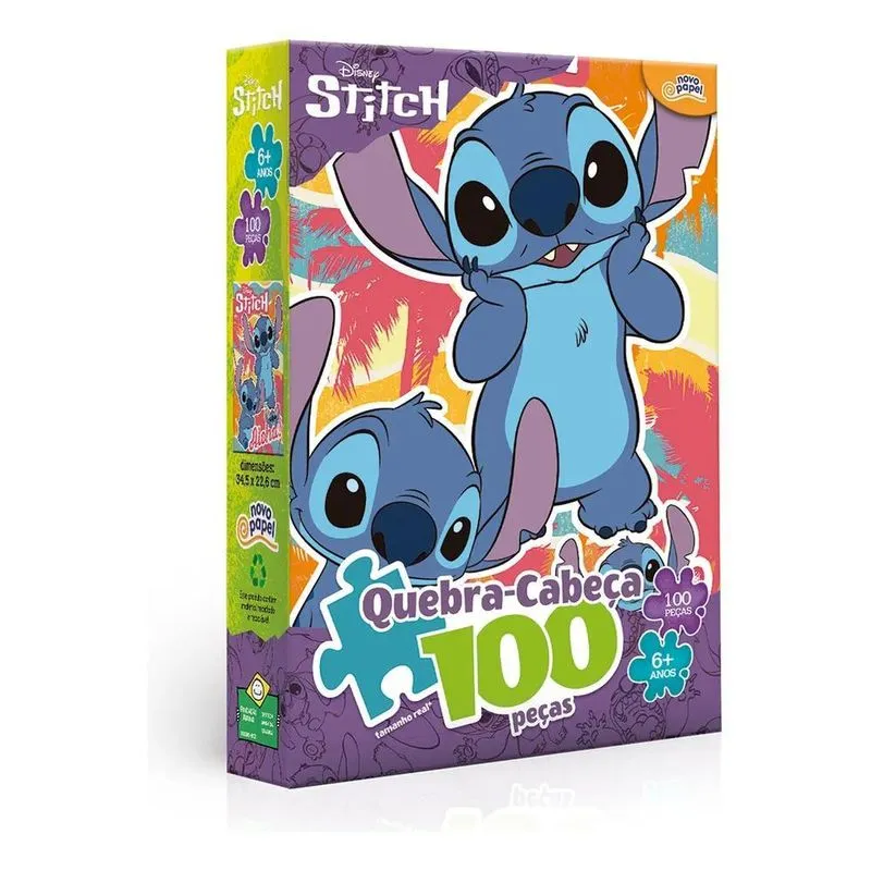 10x Quebra Cabeça 100 Peças Stitch - Toyster 8076