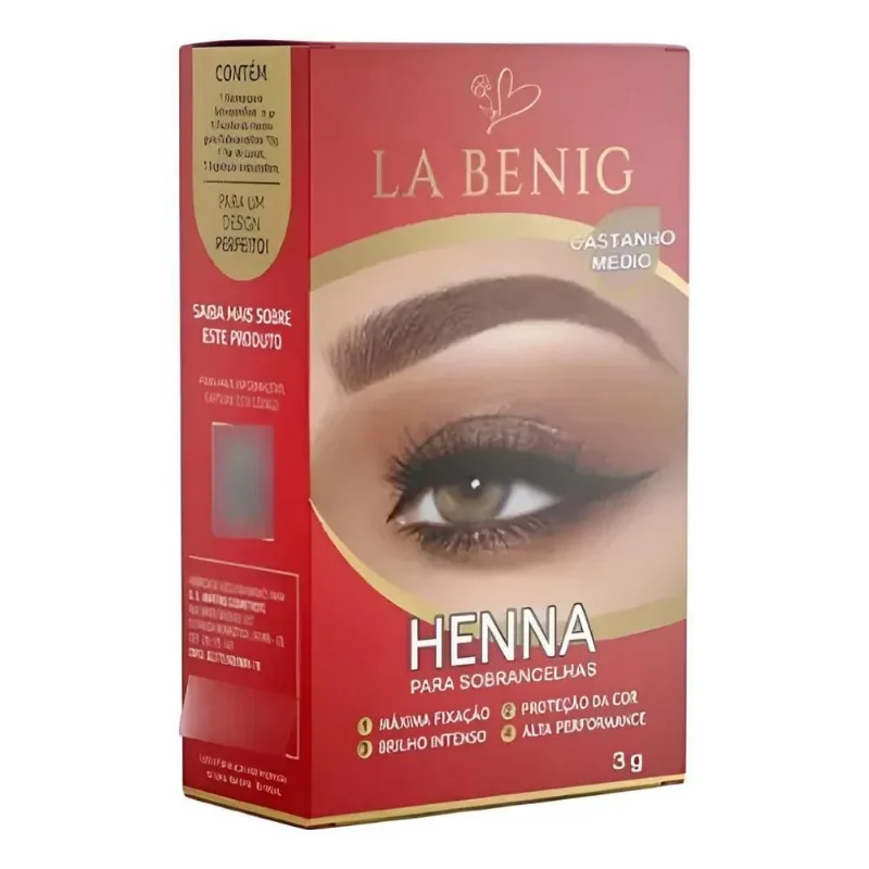 Henna La Benig Qualidade Profissional 3g Cor Castanho Medio