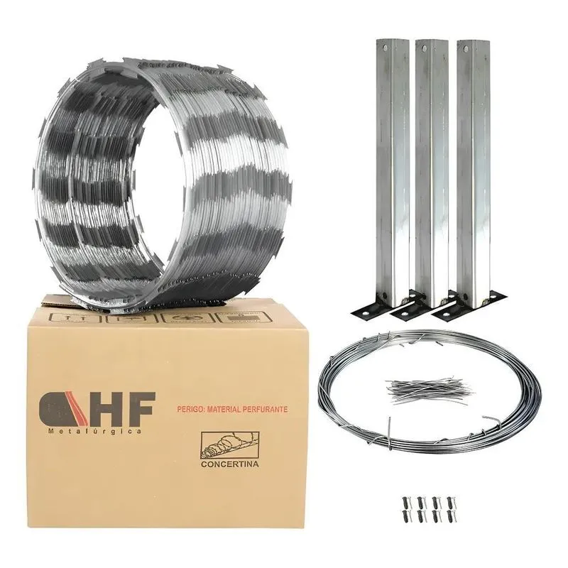 Arame Concertina Simples + Kit Completo Hf Metalúrgica Conce