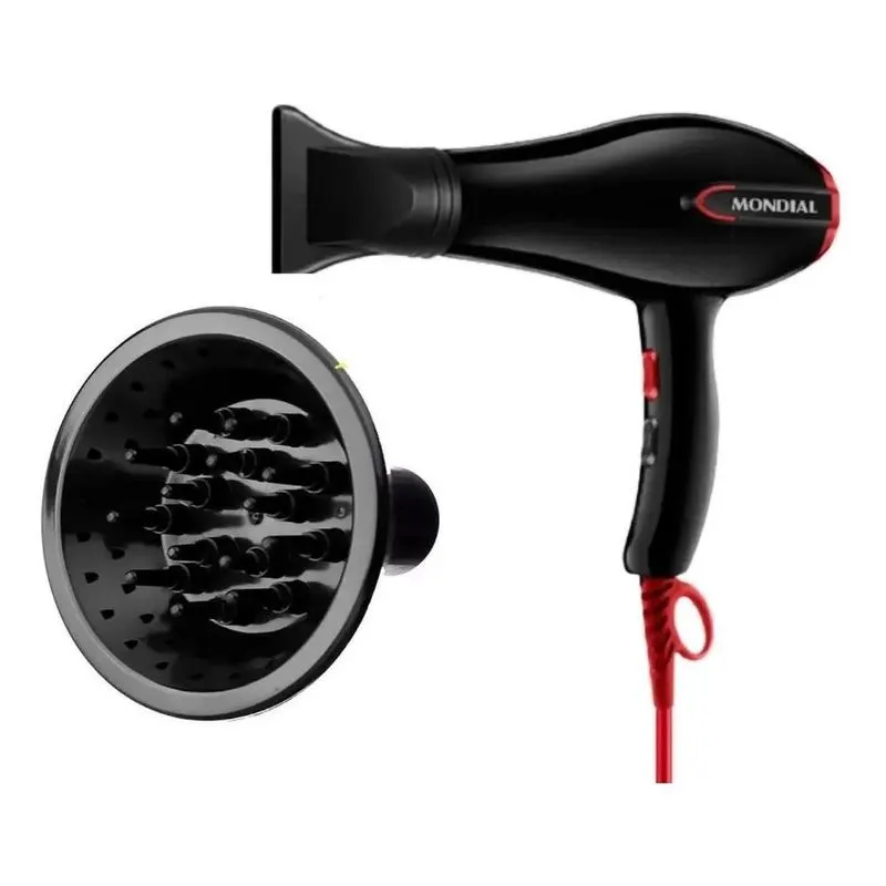 3x Secador Com Difusor De Cachos Mondial Turbo Color Red