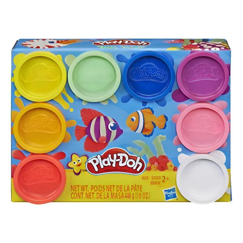 Massinha Play Doh Kit Com 8 Potes Arco Íris Hasbro