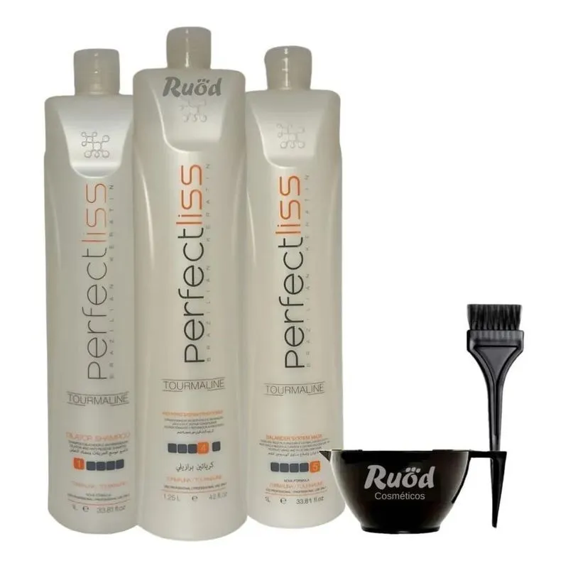5x Kit Escova Progressiva Perfect Liss Turmalina Visat Hair