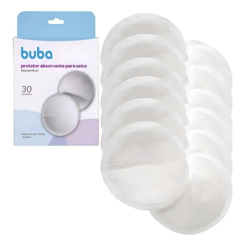 Kit 30 Protetores Absorventes Para Seios Descartáveis Buba