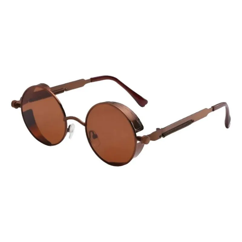 Óculos De Sol Bulier Modas Sol Steampunk Armação Marrom Lent