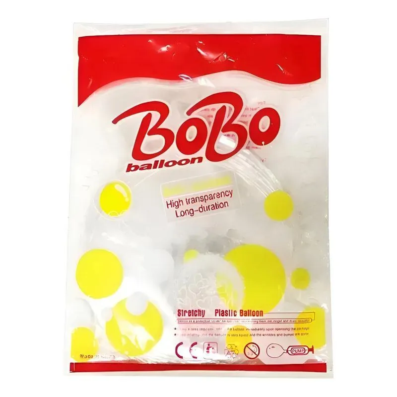Balão Bubble Bobo 24 Polegadas Transparente 50un