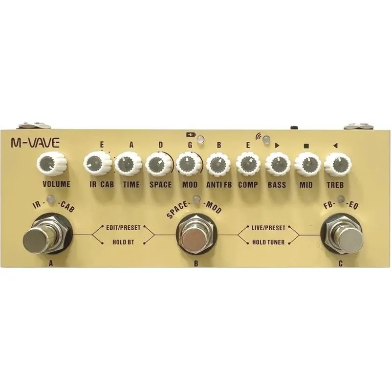 2x Pedal De Efeito M-vave Cube-baby Ac Creme