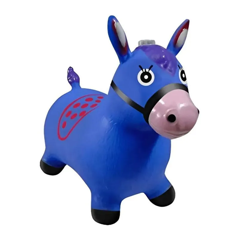 Cavalinho Upa Upa Brinquedo Pula Pula Musical Selo Cor Azul