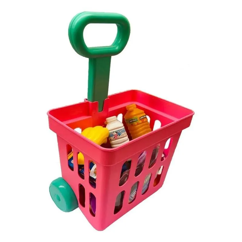 Carrinho De Compras Mercado Feira Presente Dia Das Crian Ros
