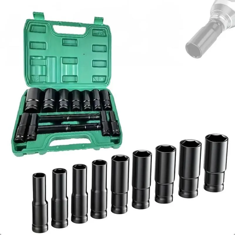 Jogo Soquete Longo Sextavado Impacto 1/2 8 A 32 Mm 15pcs