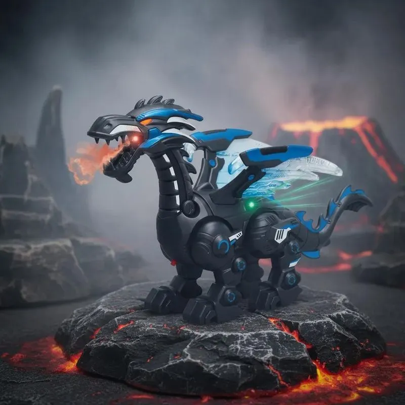Dinossauro Robô Cyber Dino Spray Fumaça Som Luz Movimento