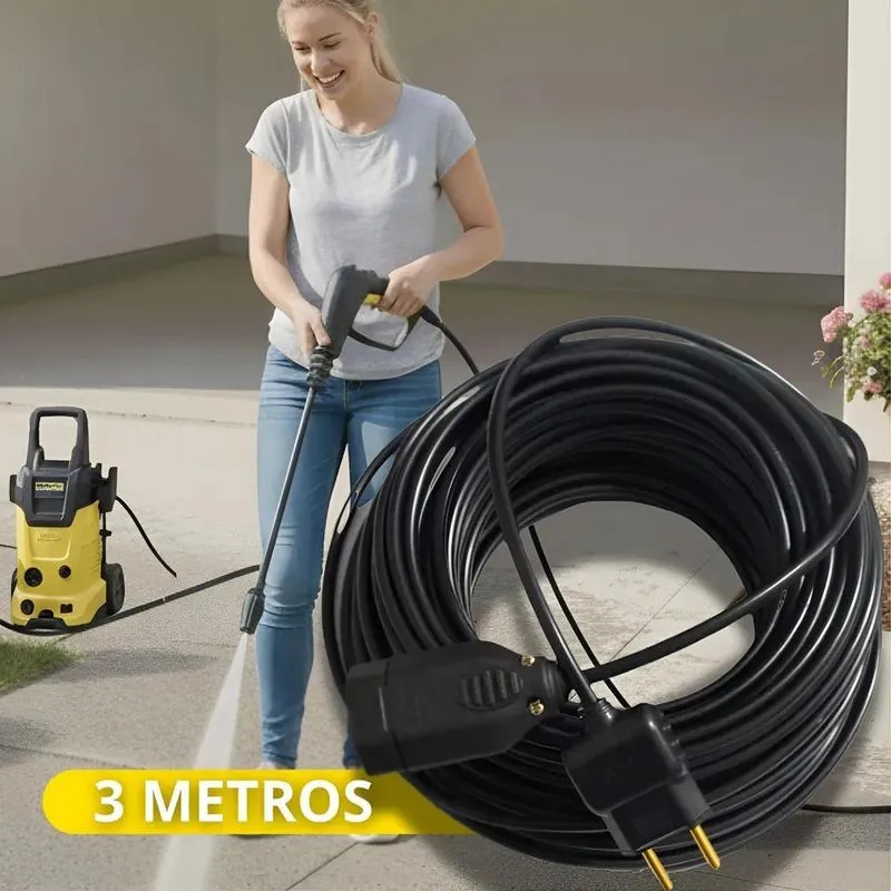Extensão Eletrica 3 Metros Reforçada Profissional 10/20a Cor