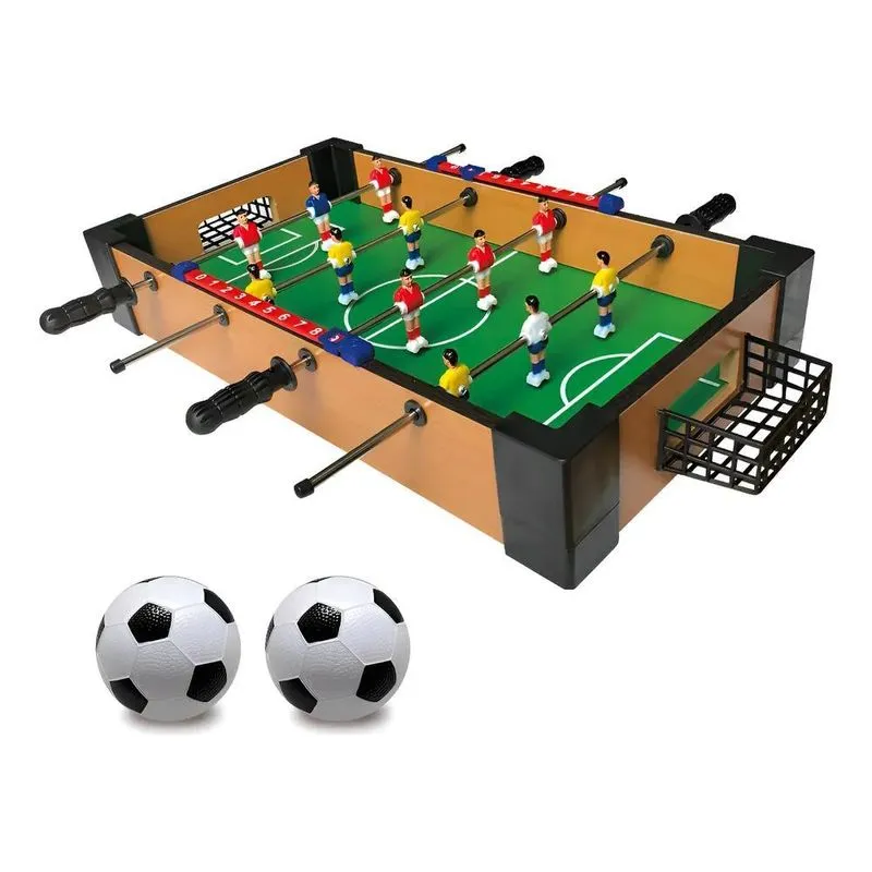Mini Pebolim Totó Futebol De Mesa 2 Bolas E Placar Portátil
