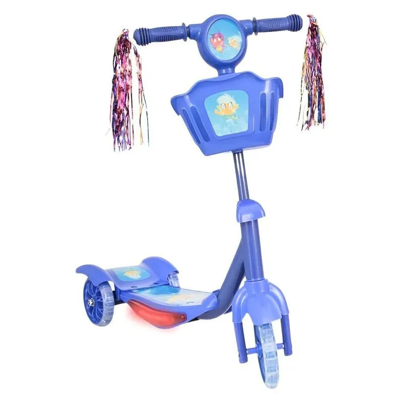 Patinete Infantil 3 Rodas Com Led Som E Cesta Menino Menina