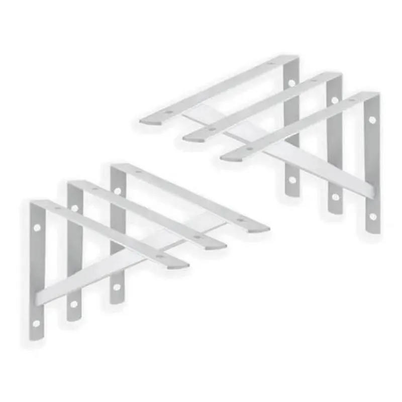 3x 6x Suporte Cantoneira Mão Francesa Branca P/prateleira 30