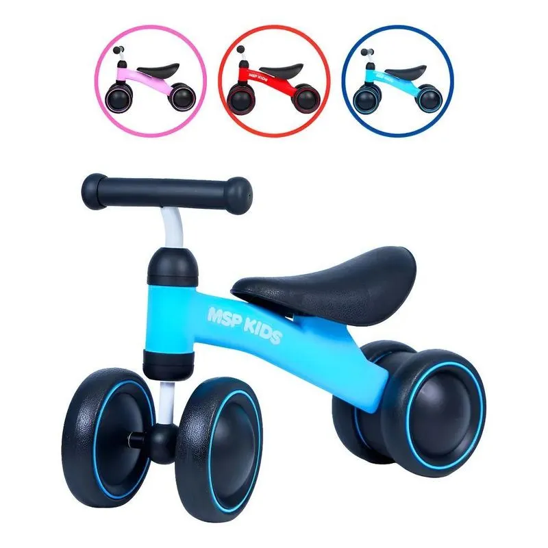 Bicicleta De Equilíbrio Infantil S/ Pedal 4 Rodas Andador Co