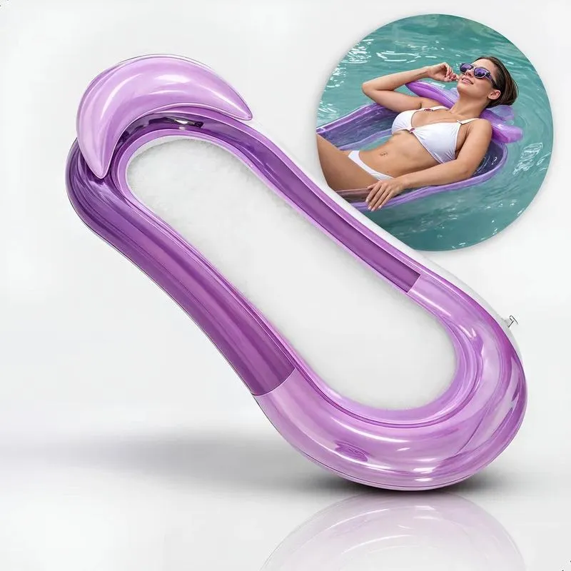 Boia Rede Cama Flutuante Piscina Inflável Deitad Rosa-chicle