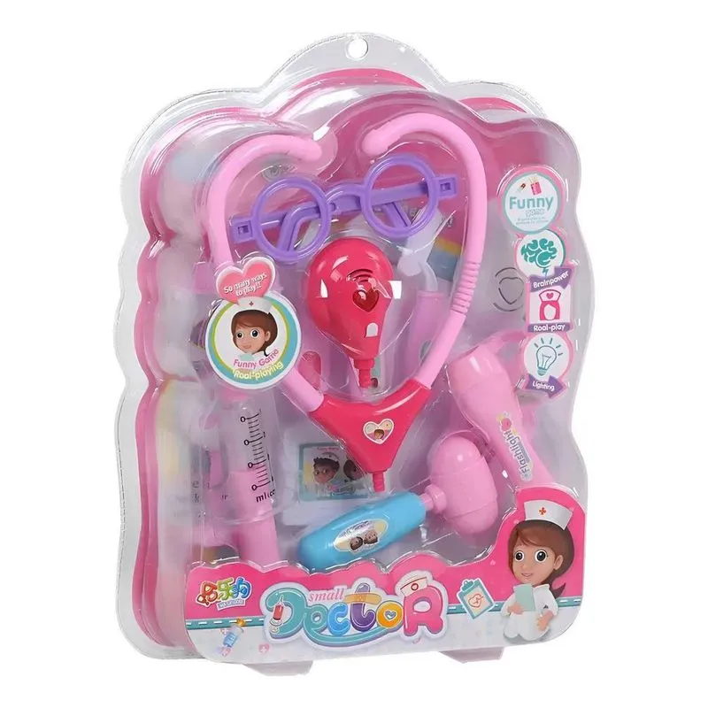 Maleta Kit Médica Rosa Com Luz E Som 17 Peças Brinquedo Infa