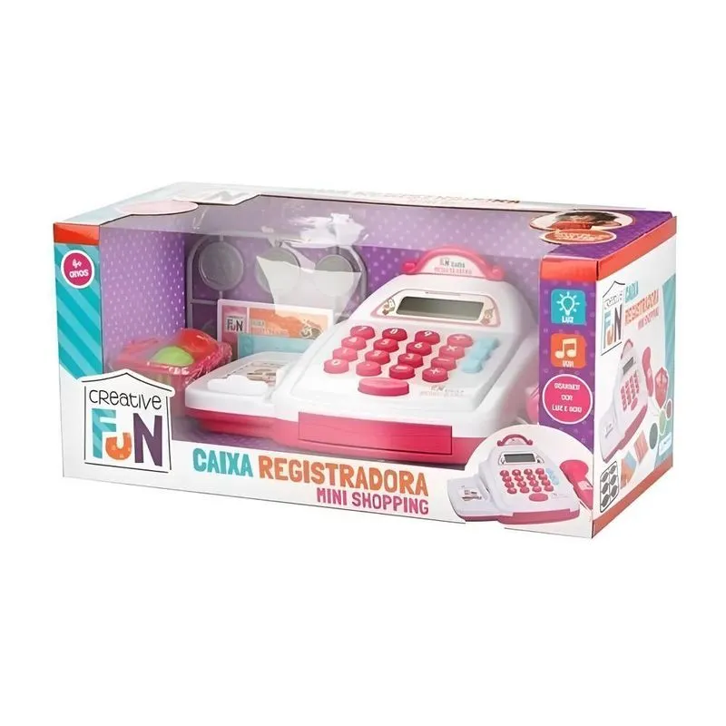 Caixa Registradora Mini Shopping Creative Fun Rosa Br1182 Ro