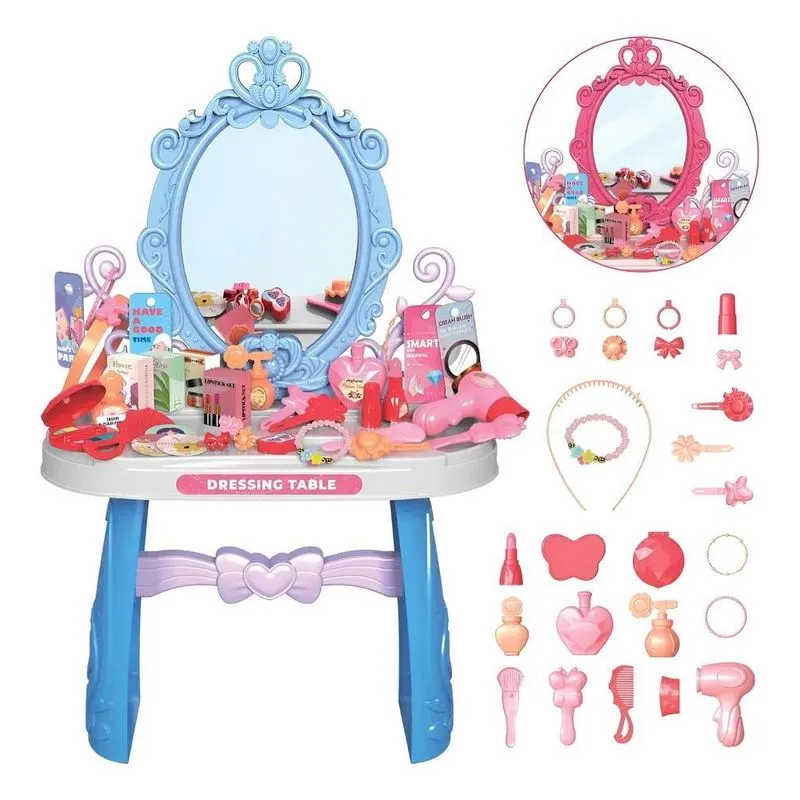 Penteadeira Infantil Com Acessórios Para Meni Azul-celeste