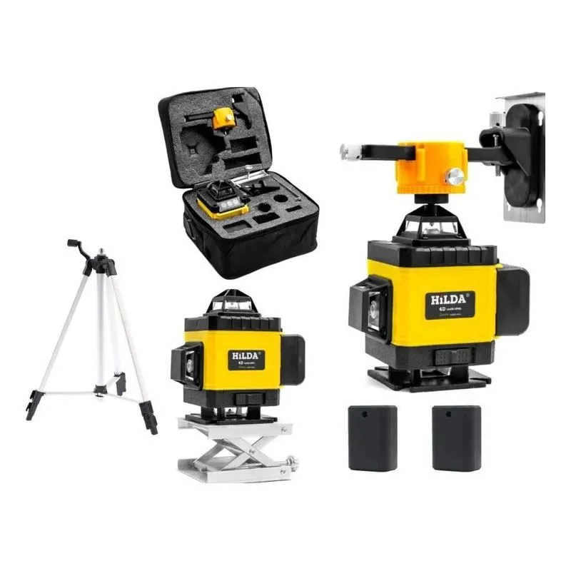 10x Nível Laser 16 Linhas Verde Hilda 2 Baterias Recarregáv