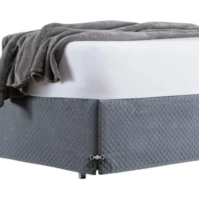 Saia Para Cama Box Baú Casal Padrão Matelada Ven Cinza