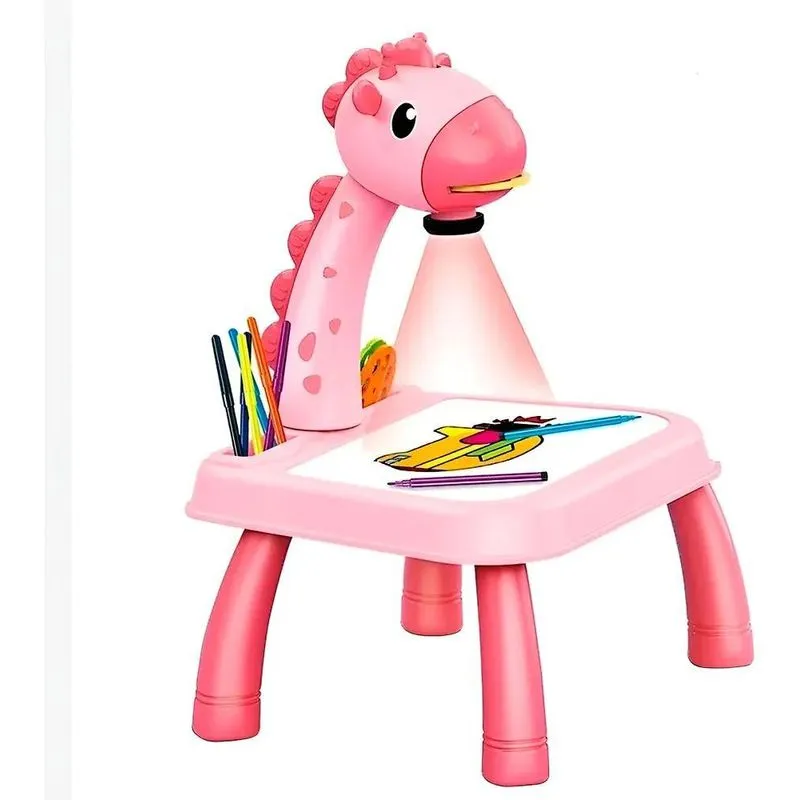 Mesa Projetora Infantil Desenhos Interativos Pintura Colo Ro