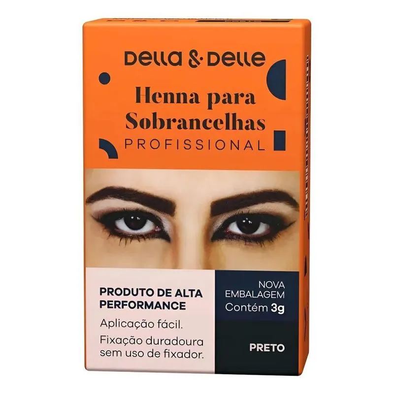 Henna Para Sobrancelha Dela E Dele 3g Cor A Esco Preto