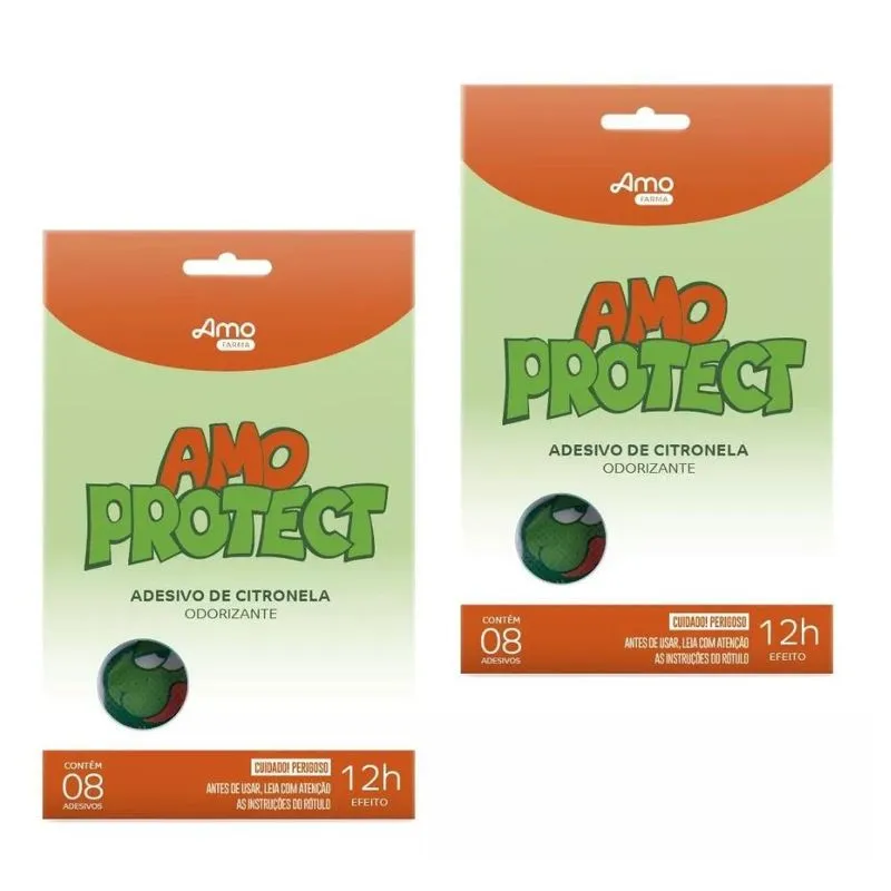 Adesivos Repelente Amo Protect Citronela Xô Mosquito 16und