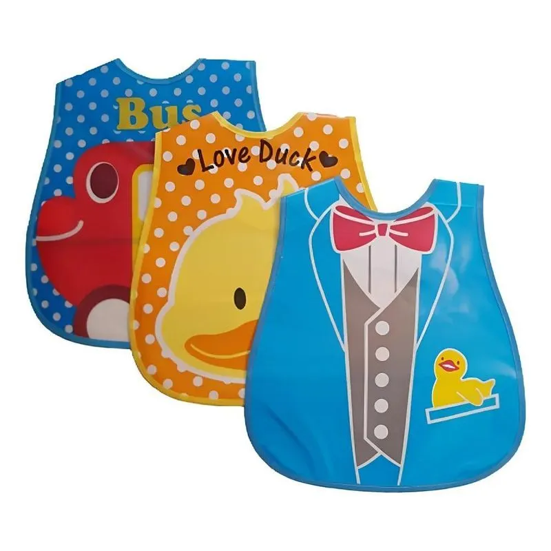 Kit 3 Babadores Impermeável Bebe Infantil Meninas 1 Colorid