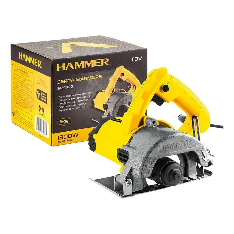 3x Serra Mármore 110mm 1300w Hammer Gysm1300