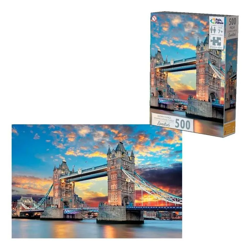 Quebra Cabeça Ponte Do Tâmisa Londres Tower Bridge 500 Peças