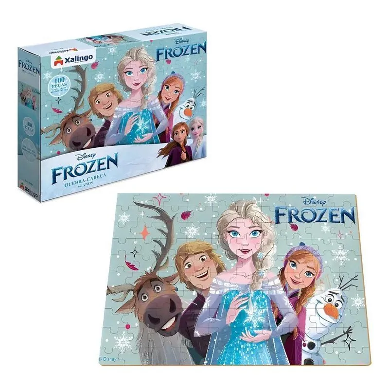 Xalingo Brinquedos Frozen 1976.5 Quebra Cabeça 100 Pç Madeir