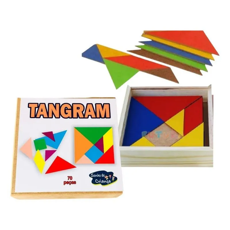 Quebra Cabeça Desafio - Tangram - Diversas Formas Raciocínio