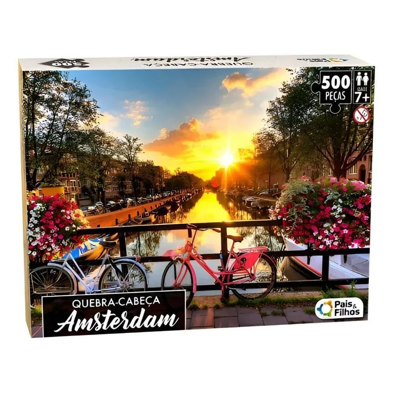 Quebra Cabeça Amsterdam 500 Peças Brinquedo Criança Adulto